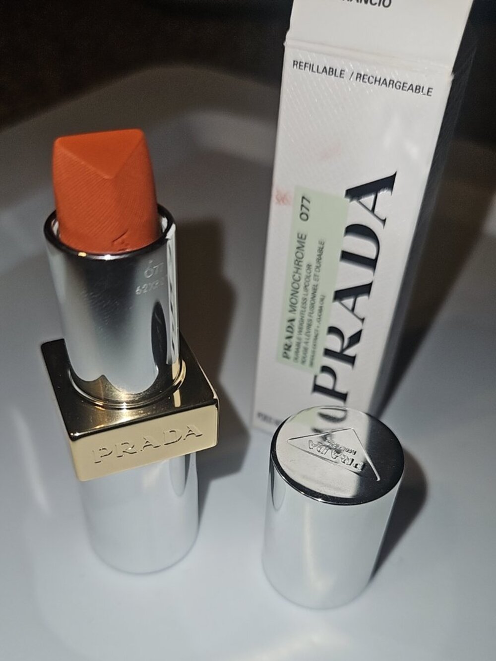 Prada Monochrome Arancio 077 Lipstick DISCONTINUED SHADE